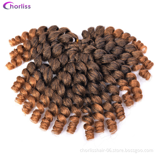 Wholesale Afro Ombre Spring Twist Short Jamaican Bounce Jumpy Wand Curls Crochet African Synthetic Braiding Hair Extensions